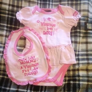 NFL Pink Baby Minnesota Vikings Onesie and Bib Set